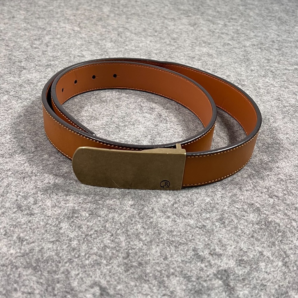 Robert Graham Brown Simulated Leather Belt Gold Tone Buckle‎ Men's Size 38